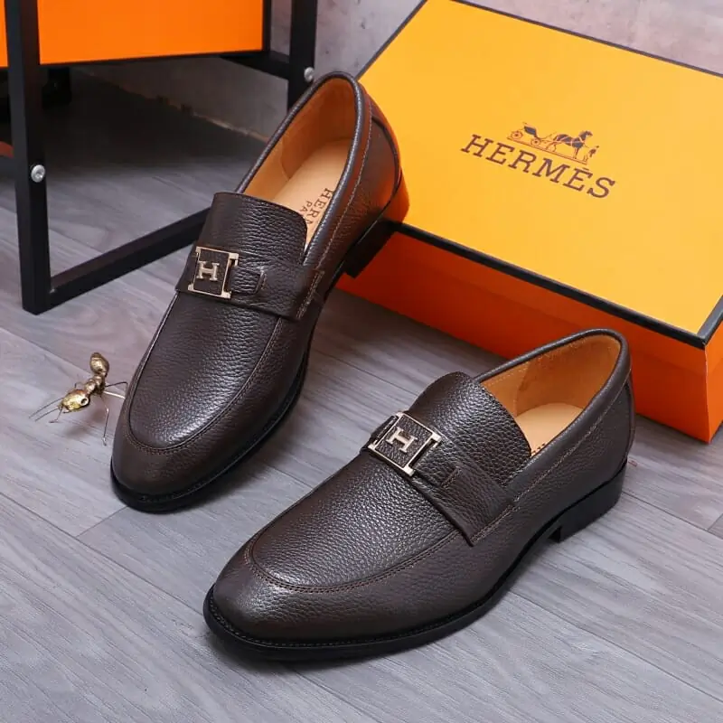 hermes cuir chaussures pour homme s_122127b